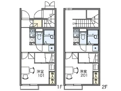 レオパレスプルメリア(1K/1階)の間取り写真