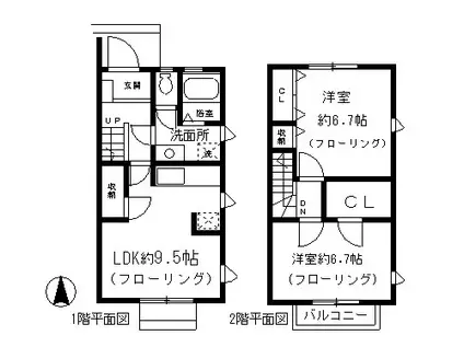 トイズボックス オレンジ(2LDK)の間取り写真