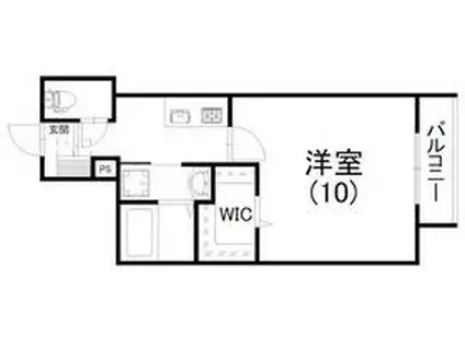 ロイヤルシティ浜松(1K/1階)の間取り写真