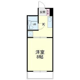 すみれ館Ⅲ(1K/1階)の間取り写真