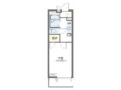 レオパレスエトワール則武(1K/4階)の間取り写真