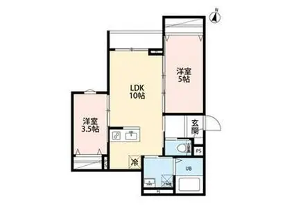 ROBOT HOME 長洲(2LDK/1階)の間取り写真