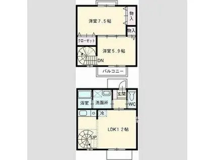 EAST SQUARE 0(2LDK)の間取り写真