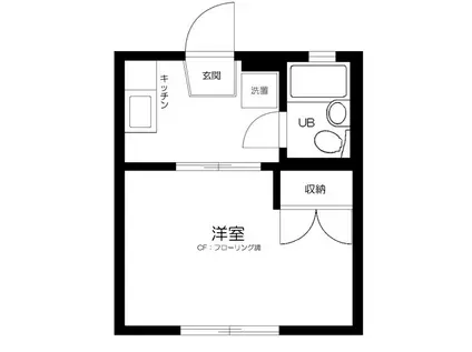 エスポワール(1K/1階)の間取り写真