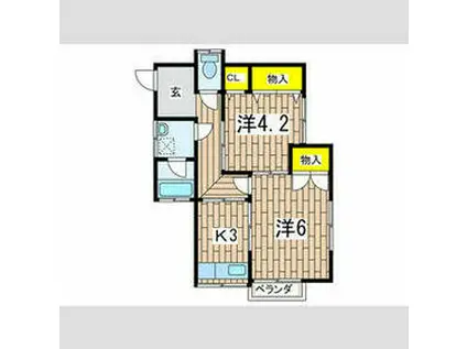 石川アパート(2K/2階)の間取り写真