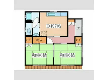 メゾン西村(2DK/1階)の間取り写真