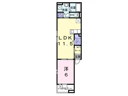 プレールシュメゾン(1LDK/2階)の間取り写真