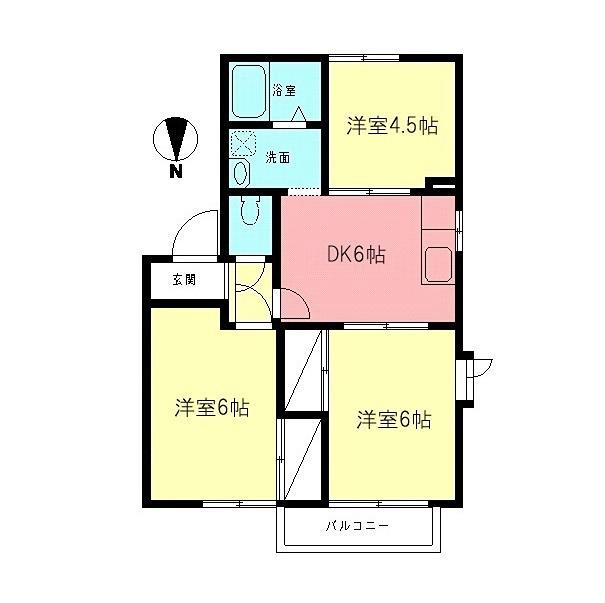 メゾン小町C(3DK/2階)の間取り写真