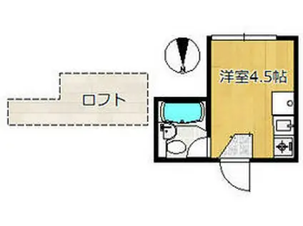 ライフピアコート(ワンルーム/2階)の間取り写真