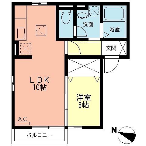 サウスコトー(1LDK/1階)の間取り写真
