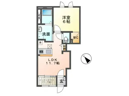 エトワール(1LDK/1階)の間取り写真