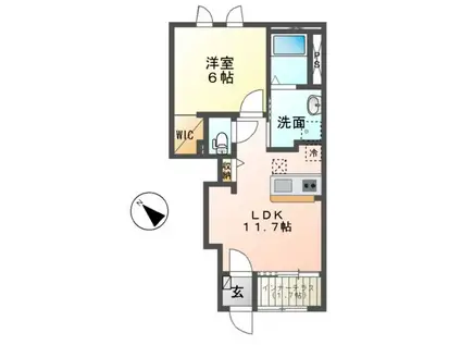 エトワール(1LDK/1階)の間取り写真