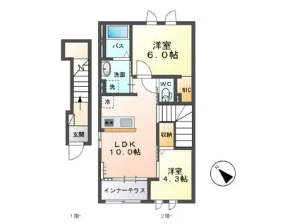 エトワール(2LDK/2階)の間取り写真