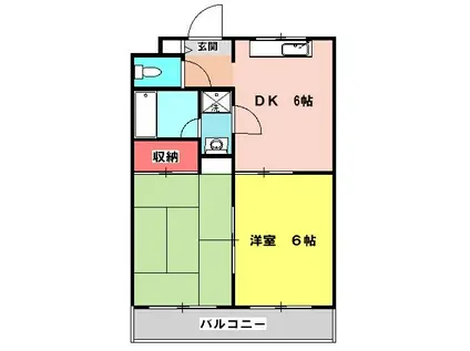 メゾンモナ(2DK/3階)の間取り写真