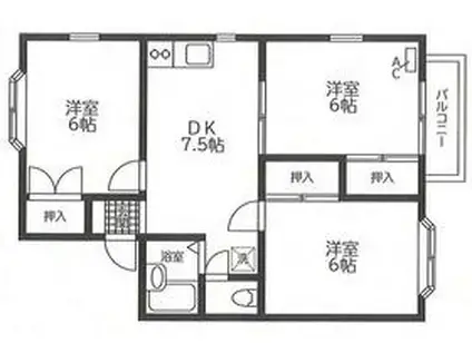 ファミール桜園(3DK/1階)の間取り写真