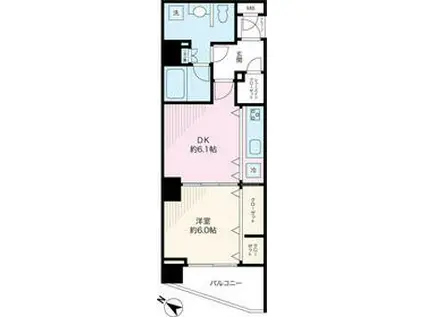 アルファスイート浦和本太フレスト(1DK/2階)の間取り写真