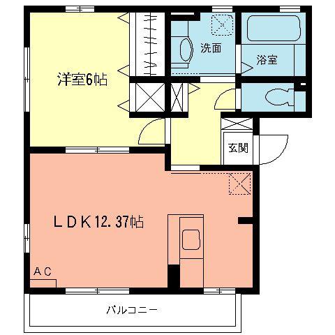 コートヴィレッジ(1LDK/2階)の間取り写真