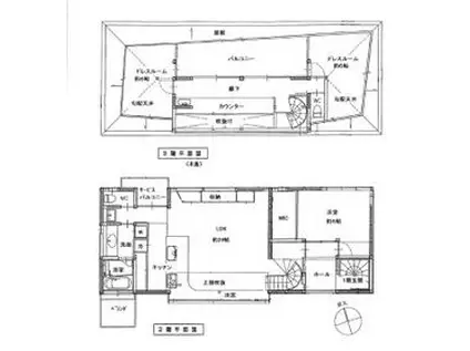 小田急電鉄小田原線 下北沢駅 徒歩5分 3階建 築17年(3LDK)の間取り写真