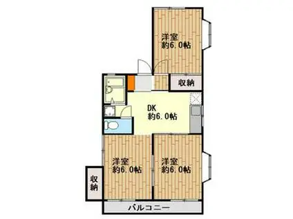 サンフラワーB(3DK/2階)の間取り写真