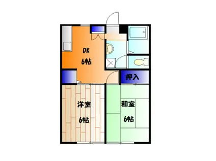 サンビレッジ瀬谷D棟(2DK/1階)の間取り写真