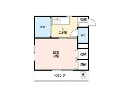 グリーンパーク中村(1K/1階)の間取り写真