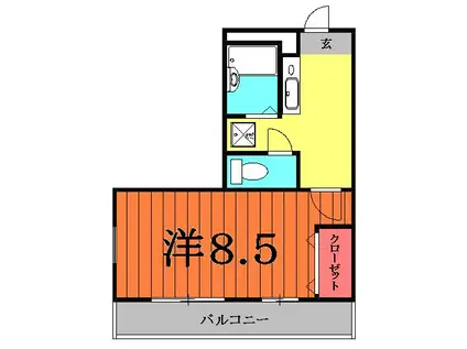 東武鉄道野田線 岩槻駅 徒歩23分 3階建 築28年(1K/2階)の間取り写真