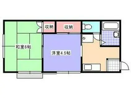 ハイム寒川(2K/2階)の間取り写真