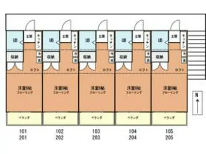 JOY128(ワンルーム/2階)の間取り写真