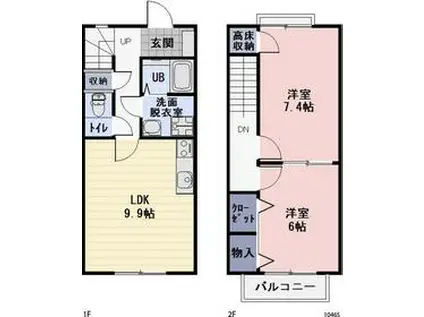 CaSa A・G A棟(2LDK)の間取り写真
