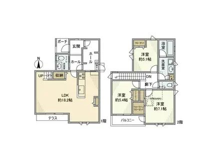 京成電鉄千原線 千葉寺駅 徒歩10分 2階建 築10年(3LDK)の間取り写真