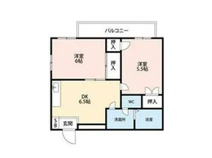 EIGHT BUILDINGⅡ(2DK/2階)の間取り写真