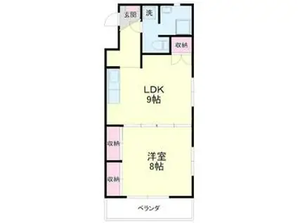 フラワーホーム(1LDK/2階)の間取り写真