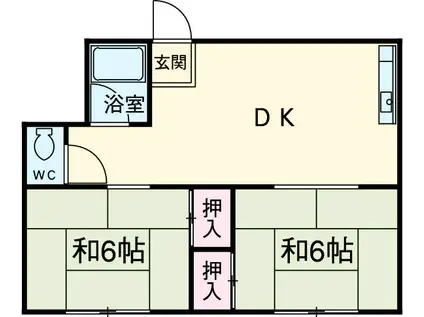 ハイネス向山(2DK/2階)の間取り写真