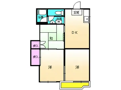 ハッピーハイツ(3DK/1階)の間取り写真