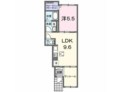 グレース大清水Ⅱ(1LDK/1階)の間取り写真