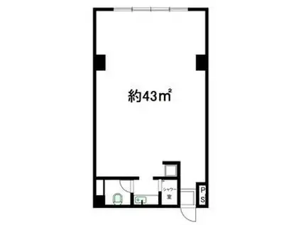 富士ユートービル(ワンルーム/2階)の間取り写真