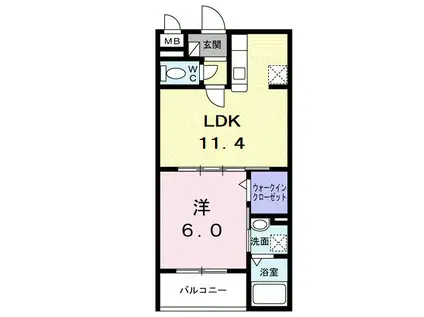 アーバンコート堀川西(1LDK/5階)の間取り写真