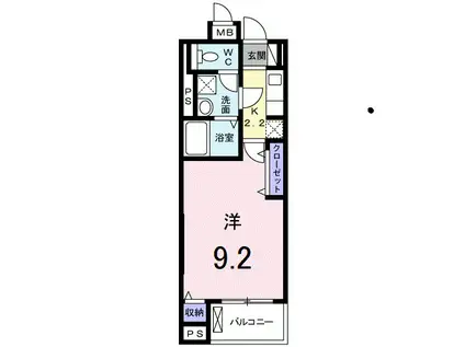 パフュームⅢ(1K/3階)の間取り写真