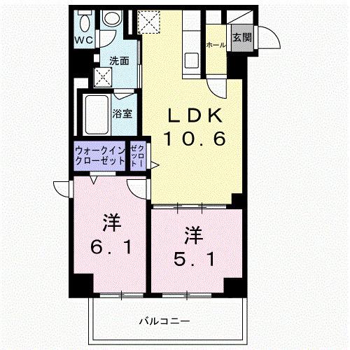 アクシス・エリタージュ(2LDK/7階)の間取り写真
