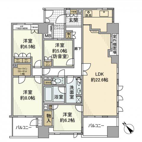 ビーコンヒル能見台センターヒル・E館(4LDK/11階)の間取り写真