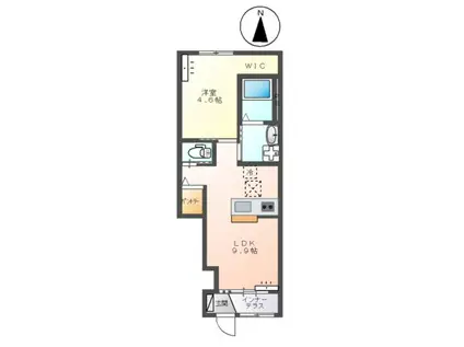 24・ユニヴァリィⅡ栃木市今泉町(1LDK/1階)の間取り写真