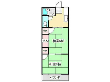 ハイム金沢文庫(2DK/2階)の間取り写真