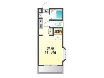 メイプル1(ワンルーム/2階)の間取り写真