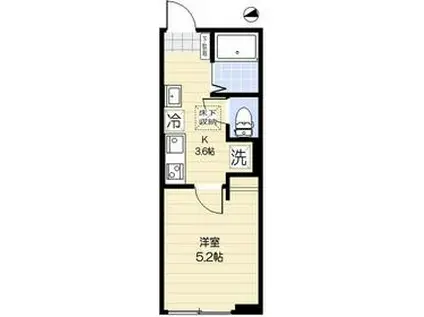 BLANC TERRACE MATSUDOブランテラス松(1K/1階)の間取り写真