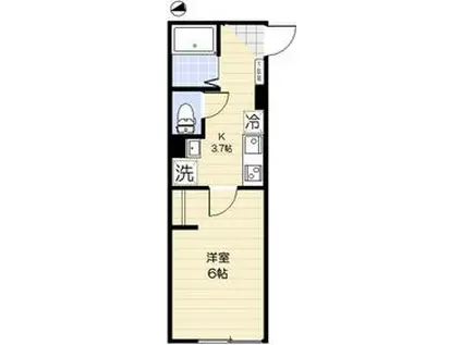 BLANC TERRACE MATSUDOブランテラス松(1K/2階)の間取り写真