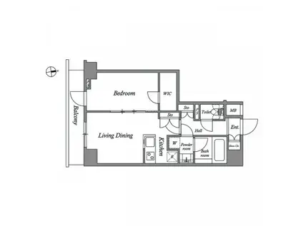 ザ・レジデンス神楽坂Ⅰ(1LDK/1階)の間取り写真