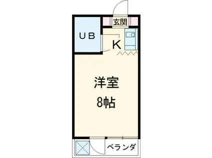 コーポベルB棟(1K/2階)の間取り写真