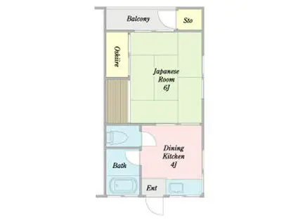 第二真山荘(1K/2階)の間取り写真