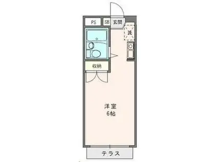 鶴見マンション関東(1K/1階)の間取り写真