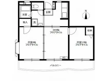 パールハイツ(2DK/3階)の間取り写真